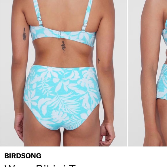 Birdsong Blue White Floral Wrap Bikini Swim Top 38DDd BNWT - Picture 6 of 8